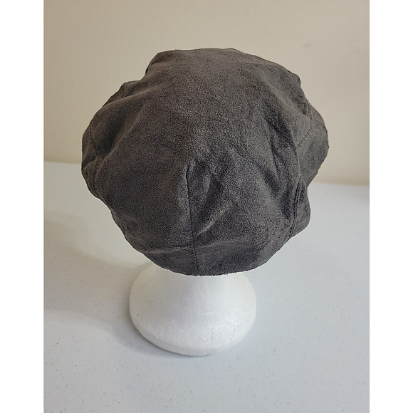 Pen West Gray Suede Made in USA Flat Driving Cabbie Newsboy Hat Men's Size Large - Picture 5 of 8